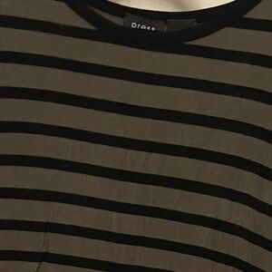 Chic Black and Brown Striped Long Sleeve Dress